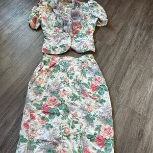 Vintage Scott McClintock Floral Skirt Set - Multicolor